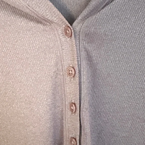 Athleta Uptempo Ribbed Long Sleeve Henley Top - Size Large - Picture 3 of 5